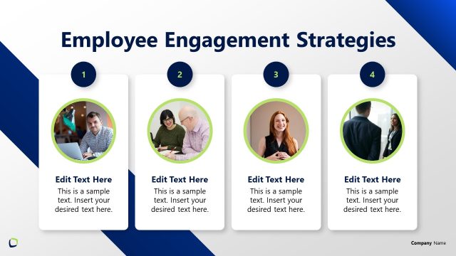 Employee Engagement Strategies Slide with Images