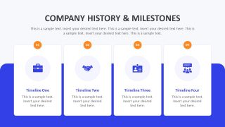 Four Step Timeline Diagram with Graphical Icons 
