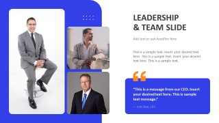 CEO Message & Images - Corporate Culture PPT Layout  