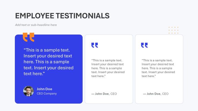 Employee Testimonials Slide for Corporate Culture Template