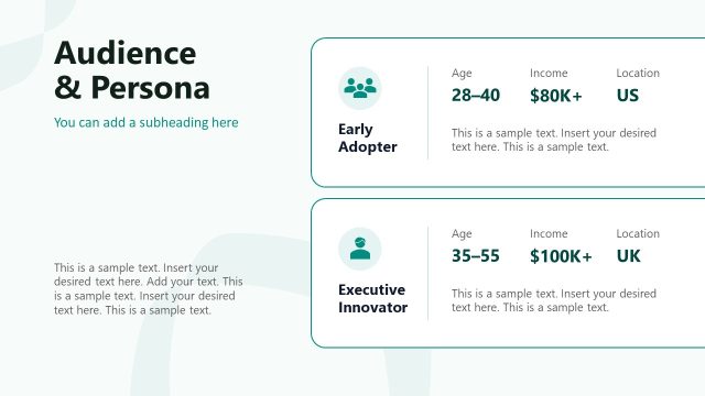Customizable Audience & Persona Slide – Crowdfunding Campaign Plan Template