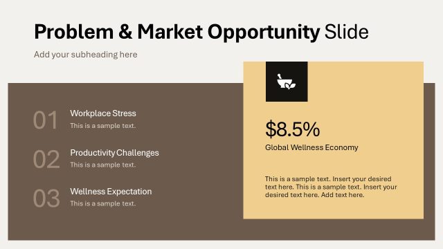 Problem & Market – Wellness Brand Product Presentation Template