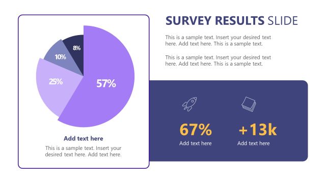 3D Pie Chart Diagram – Survey Results PPT Template