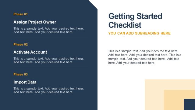 Getting Started Checklist Slide – Key Customer Onboarding PPT Template