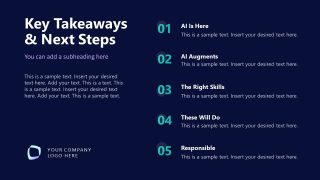 AI Corporate Training Slide for Next Steps Presentation 