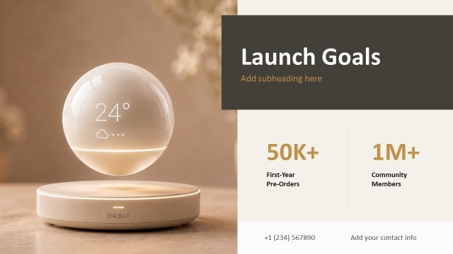 Launch Goals Visualization Slide – Orbit Product PPT Template