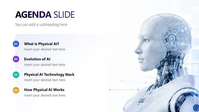 Agenda Slide for Physical AI Presentation Template