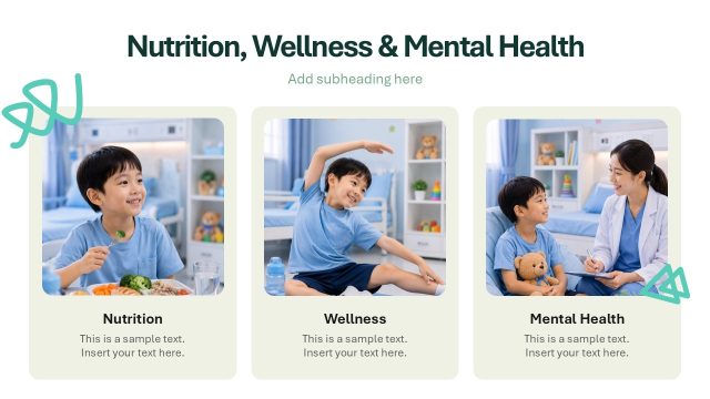 Nutrition, Wellness & Mental Health PowerPoint Template Slide
