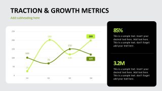 Modern Pitch Deck PPT Slide with Line Chart 