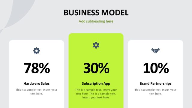 Business Model Presentation Slide with Three Tiers Blocks