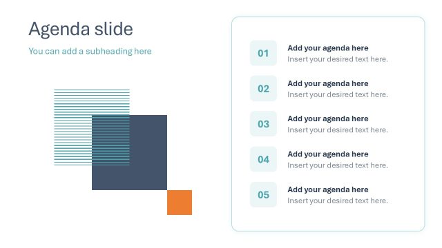Agenda Layout for Data Lineage Presentation
