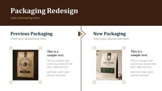 Old Vs New Packaging Comparison Slide Template
