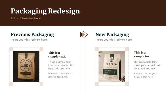 Packaging Redesign Comparison Slide