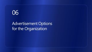 Advertisement Options for Organization Section Heading Slide
