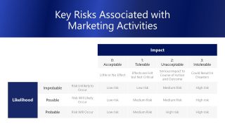 Marketing Plan Slide with Risks and Impact Discussion 