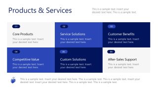 Products & Services Details Slide Template with Alternating Color Blocks