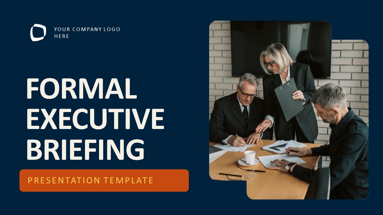Executive Briefing Cover Slide with Modern Corporate Presentation Design