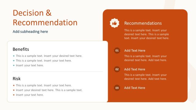 Executive Recommendations PPT Template Slide