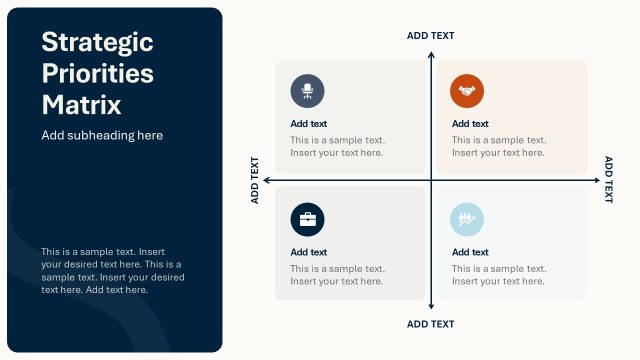 Strategic Priorities Matrix Slide for Briefing Presentation