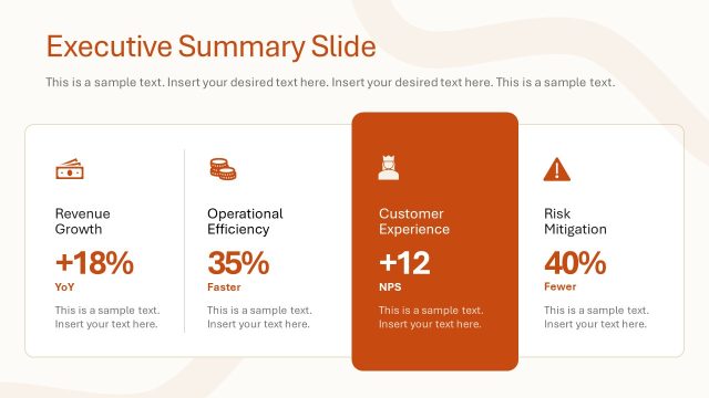 Executive Summary Slide for Formal Executive Briefing Template