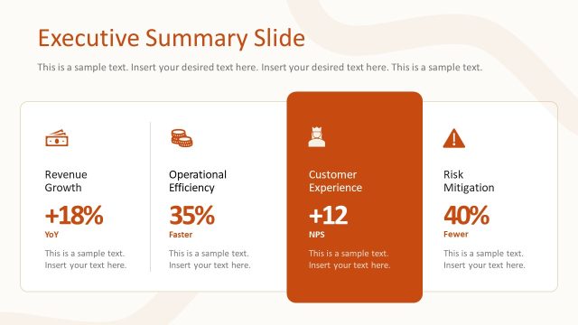 Executive Summary Dashboard PPT Slide Template