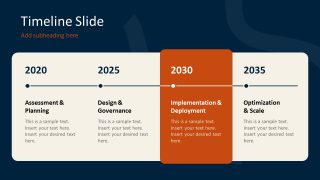 Timeline Slide for Strategic Planning and Business Transformation