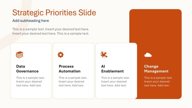 Strategic Priorities Slide for Executive Briefing Presentation