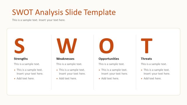 SWOT Analysis Template – Formal Executive Briefing Slide