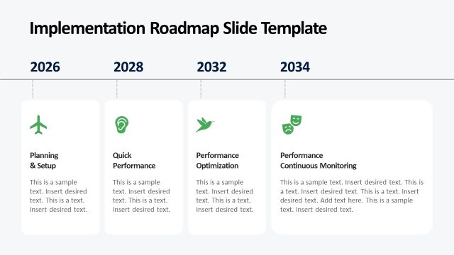 Implementation Roadmap Slide with Infographics & Timeline