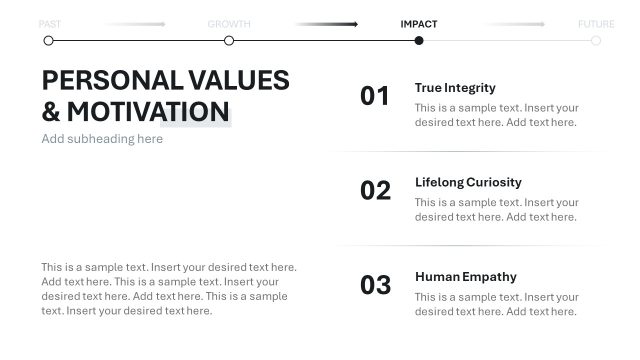 Personal Values & Motivations Presentation Slide