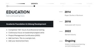 Vertical Timeline Slide for Educational Milestones Presentation