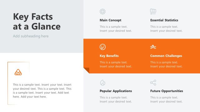 Key Facts at a Glance –  Infotainment PowerPoint Slide Layout