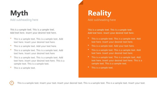 Myths & Reality Comparison Slide – Infotainment Presentation Template