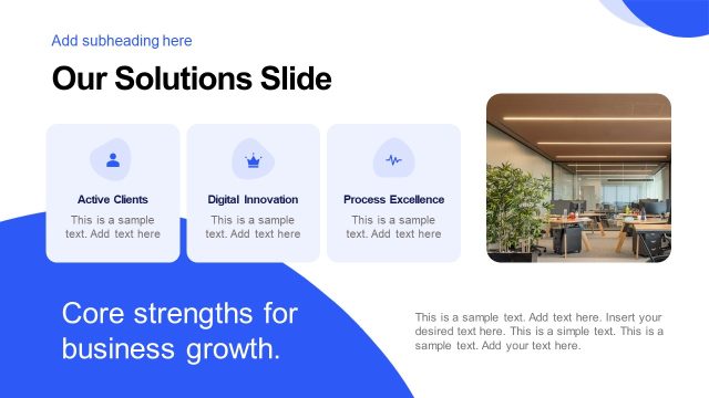 Our Solutions Slide – Business Growth PPT Layout