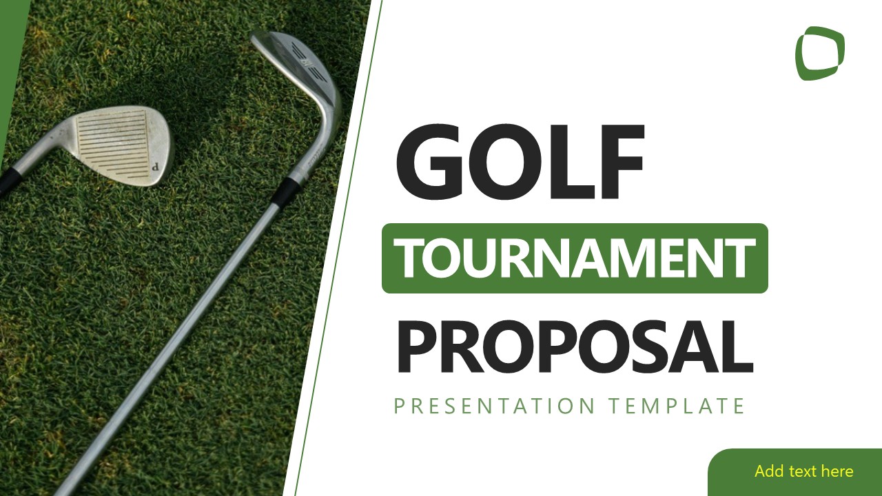 Cover Slide for Golf Tournament Proposal Presentation Template