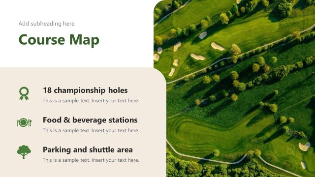 Course Map Slide – Golf Tournament Proposal