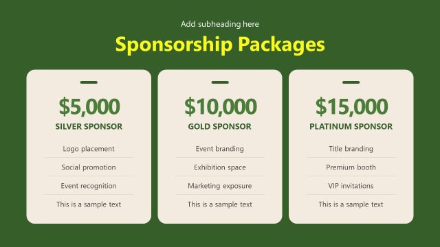 Sponsorship Packages Slide Template