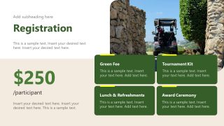 Golf Tournament Registration Details PPT Slide