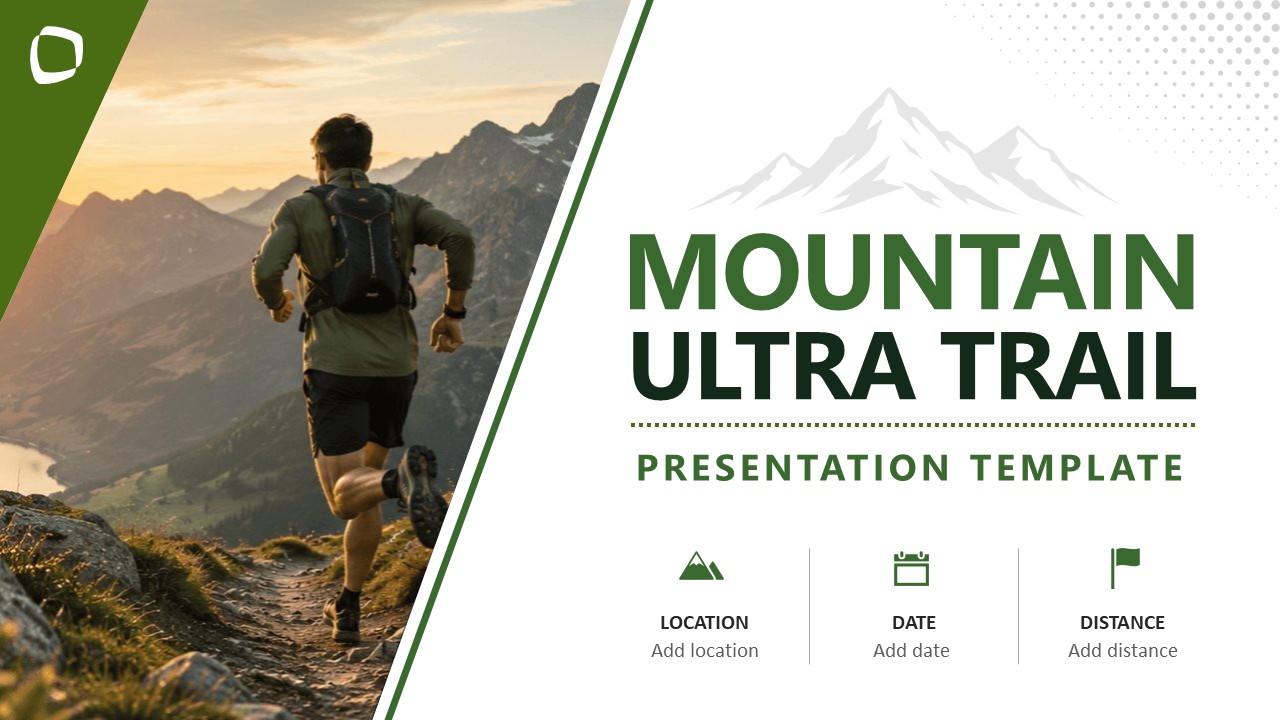 PPT Template Cover Slide - Mountain Ultra Trail Presentation