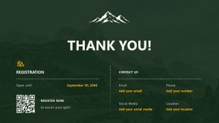 Thank You Closing Slide Mountain Ultra Trail PowerPoint