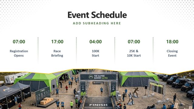 Mountain Ultra Trail Event Schedule Timeline Layout