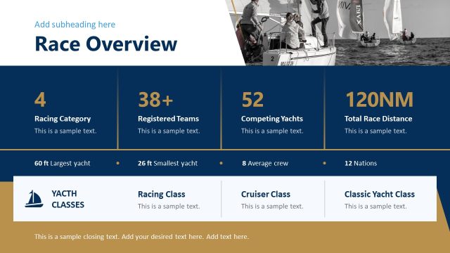 Race Overview Presentation – Yacht Regatta Layout