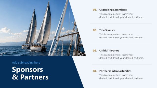 Sponsors & Partners Presentation Slide – Yacht Regatta PPT Layout