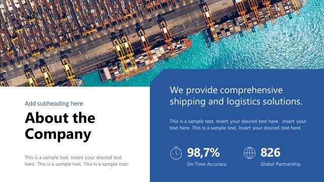About the Company Slide – Global Shipping Presentation Template