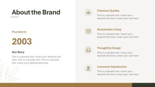 Template Slide for Brand Qualities List Presentation