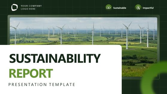 Sustainability Report PPT Template - Title Slide 