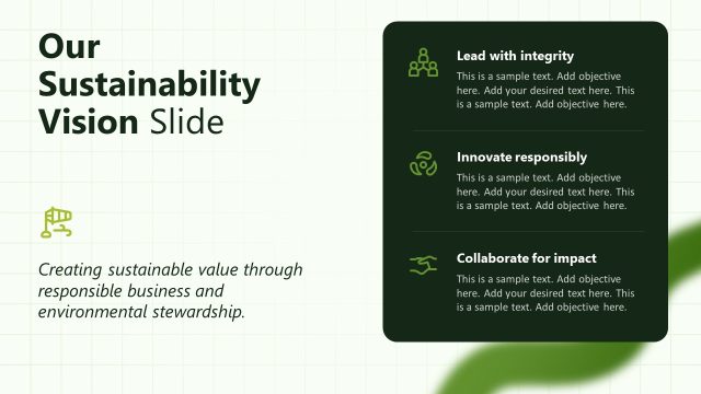 Our Sustainability Vision Slide – Sustainability Report Presentation Template