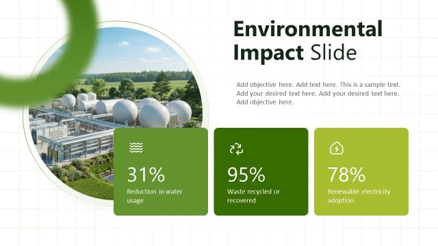 Environmental Impact PPT Slide – Sustainability Report Template