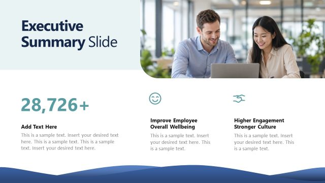 Executive Summary Overview Slide with Data Points