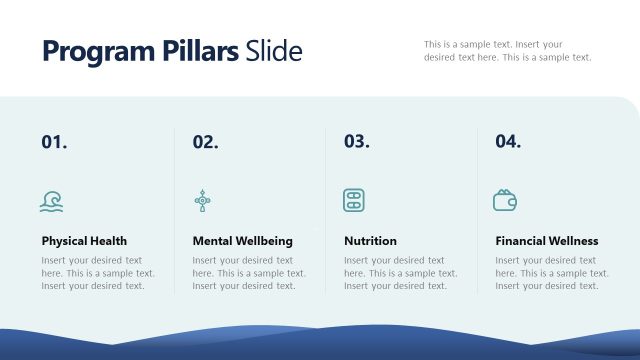 Four Program Pillars Slide – Corporate Wellness Template